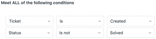 All of conditions in Zendesk 