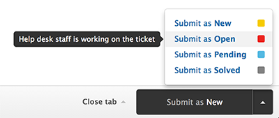 Ticket statuses in Zendesk 