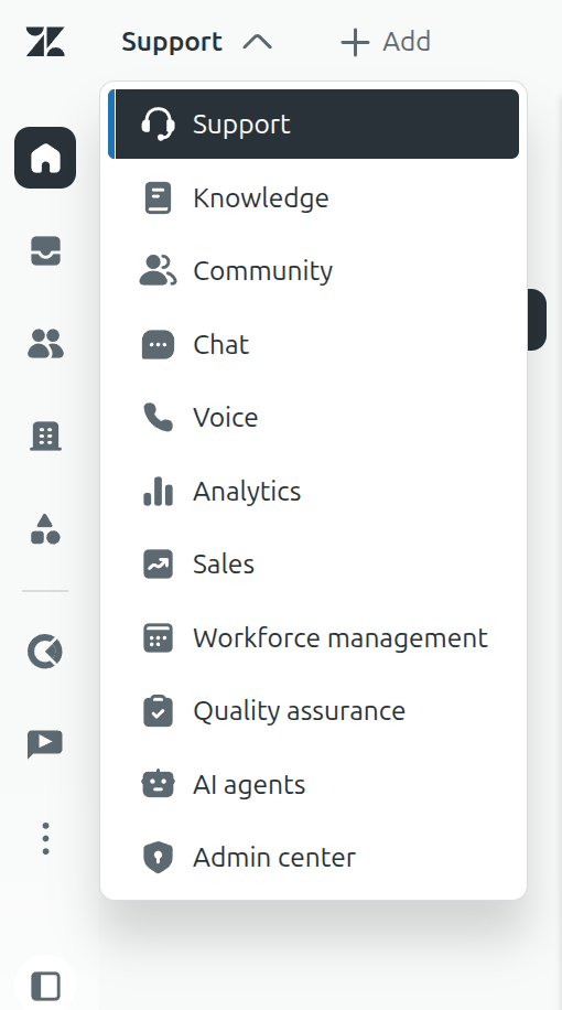 Zendesk Product Tray